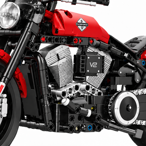 1:8 Scale DIY Technical Motorbike Building Blocks Set - alternate view
