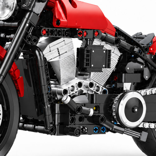 Classic Motorcycle Technical 1:8 Building Blocks Model Set - alternate view