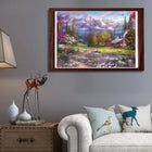 Mountain Cabin Landscape Wooden Jigsaw Puzzle Unique Animal Shaped Pieces
