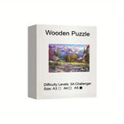 Mountain Cabin Landscape Wooden Jigsaw Puzzle Unique Animal Shaped Pieces