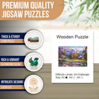 Mountain Cabin Landscape Wooden Jigsaw Puzzle Unique Animal Shaped Pieces