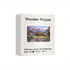 Mountain Cabin Landscape Wooden Jigsaw Puzzle Unique Animal Shaped Pieces