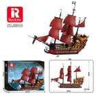 Red Sail Pirate Ship Building Set | 2776PCS Fabric Sails | ToyIvia