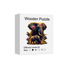 Mystical Elephant Family Wooden Puzzle Unique Shaped Pieces & Floral Art