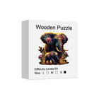 Mystical Elephant Family Wooden Puzzle Unique Shaped Pieces & Floral Art