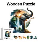 Mystical Elephant Wooden Jigsaw Puzzle Unique Animal-Shaped Pieces Gift Box