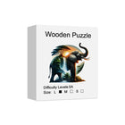 Mystical Elephant Wooden Jigsaw Puzzle Unique Animal-Shaped Pieces Gift Box