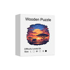 Golden Horizon: High-Difficulty Sunset Scenery Grassland Wooden Puzzle