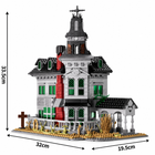 Gothic Victorian Manor Building Blocks Kit - 1491pcs Spooky Horror Castle - size white studio