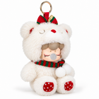 Rolife Nanci Christmas Bear Plush Pendant MN002 - Holiday Keychain & Charm - white studio detail view