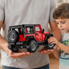 Red Wrangler-Style 4x4 Off-Road SUV Building Blocks – 1313-Piece Model Kit