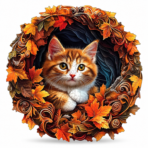 Optical Feline 3D Vision Effect Cat Wooden Puzzle