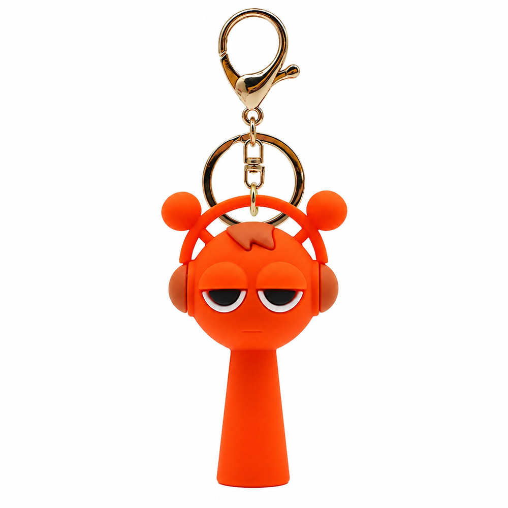 Oren Sprunki Keychain – Orange Silicone Character Bag Charm & Backpack Pendant