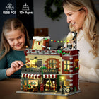 City Coffee House Building Set | 1589PCS Cafe with Stage Lights | ToyIvia