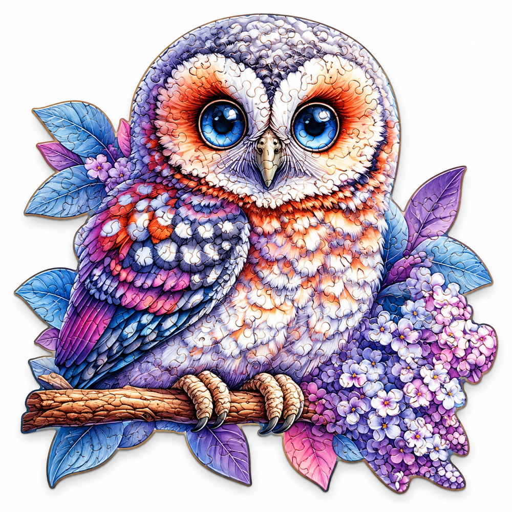 Owls Wooden Puzzle for Adults Unique Shaped Pieces Room Decor