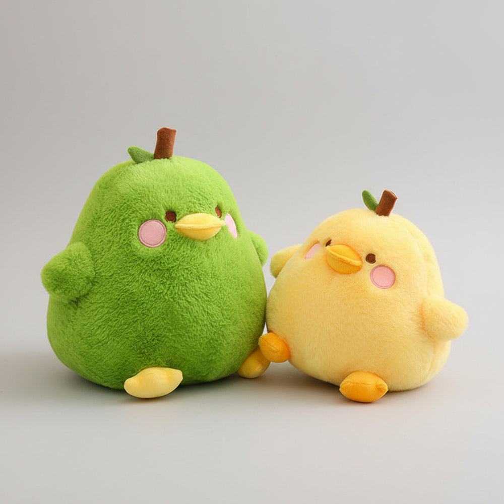 Pear Plush Toy Cute Fruit Yellow Duck Stuffed Animal Cushion