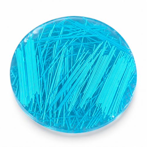 Silicone peel-and-stick sensory fidget pad, Blue, white studio photo