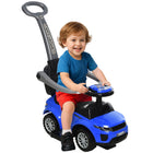 2-in-1 Toddler Push Car & Stroller | Blue Ride-On with Music | ToyIvia