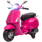 Licensed Vespa Kids Motorcycle 6V | Pink Toddler Scooter with FM Radio | ToyIvia