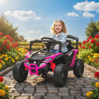12V Kids Ride-On Pink UTV | Battery Powered Electric Truck | ToyIvia