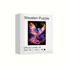 Phoenix Bird Wooden Jigsaw Puzzle Unique Animal-Shaped Pieces Colorful Art