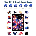 Phoenix Bird Wooden Jigsaw Puzzle Unique Animal-Shaped Pieces Colorful Art