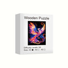 Phoenix Bird Wooden Jigsaw Puzzle Unique Animal-Shaped Pieces Colorful Art
