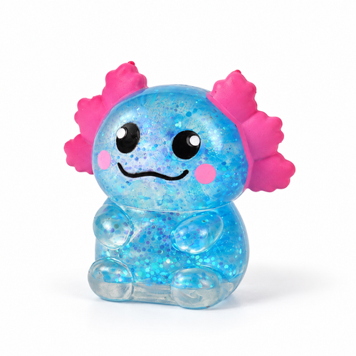 Pink Glitter Axolotl Squishy Slow Rising Squeeze Toy - alternate view