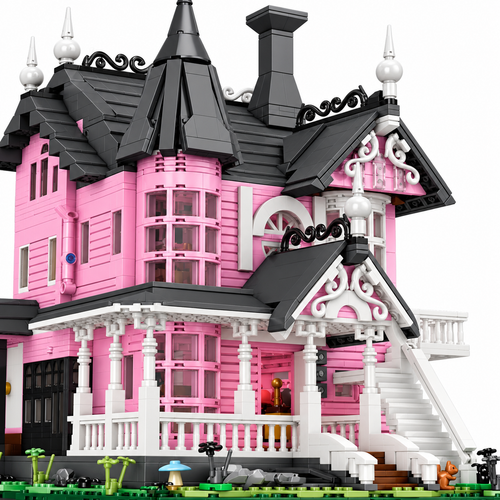 2826PCS Pink Gothic Castle Modular Building Blocks Set - alternate view