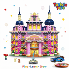 Pinkspire Estate House Building Set | 1815PCS Villa with Lights | ToyIvia