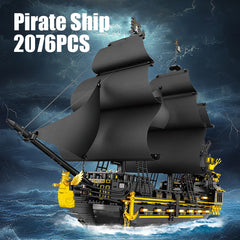 2076PCS Pirate Ship MOC Building Blocks Set – Black Sail Pirate Boat Model