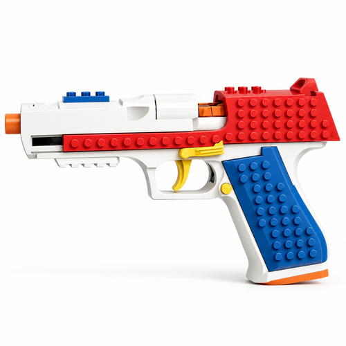 Mechanical Shell-Ejecting Building Block Pistol Assembly Kit - alternate view
