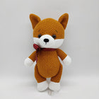 25cm Yarn Knitted Animal Dolls - Handcrafted Bear, Fox, & Puppy Plush Toys