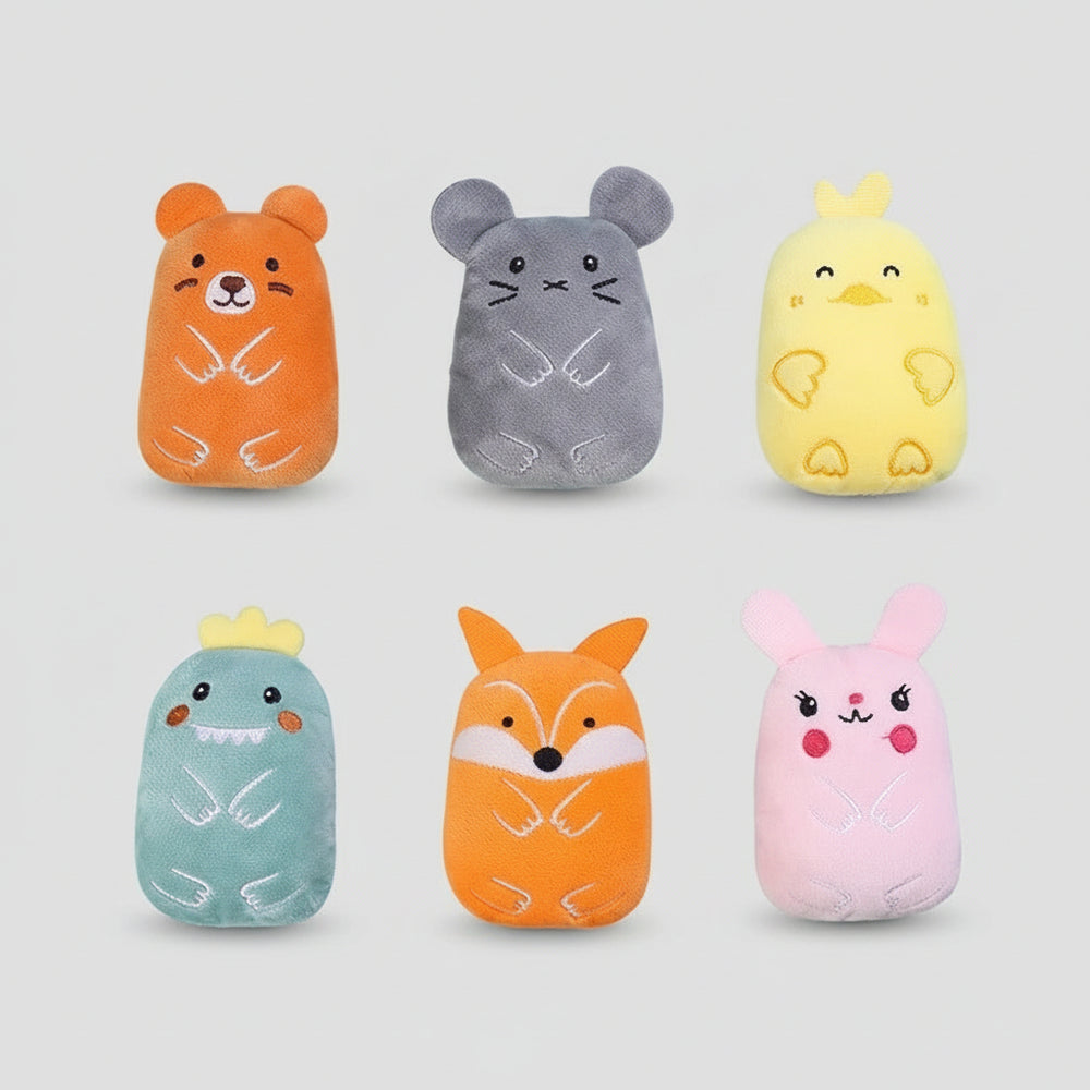 Cute Plush Squeaky Cat Toy Mouse Fox Monkey Dental Chew