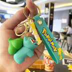 Bulbasaur Pokémon plush keychain hanger with green strap and metal ring