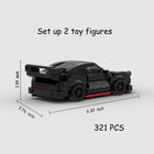 The Midnight Phantom: 321-Piece Black Sports Car DIY Construction Kit