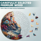 Sunset Seaside Lighthouse Wooden Puzzle Unique Animal Shaped Pieces Jigsaw for Adults