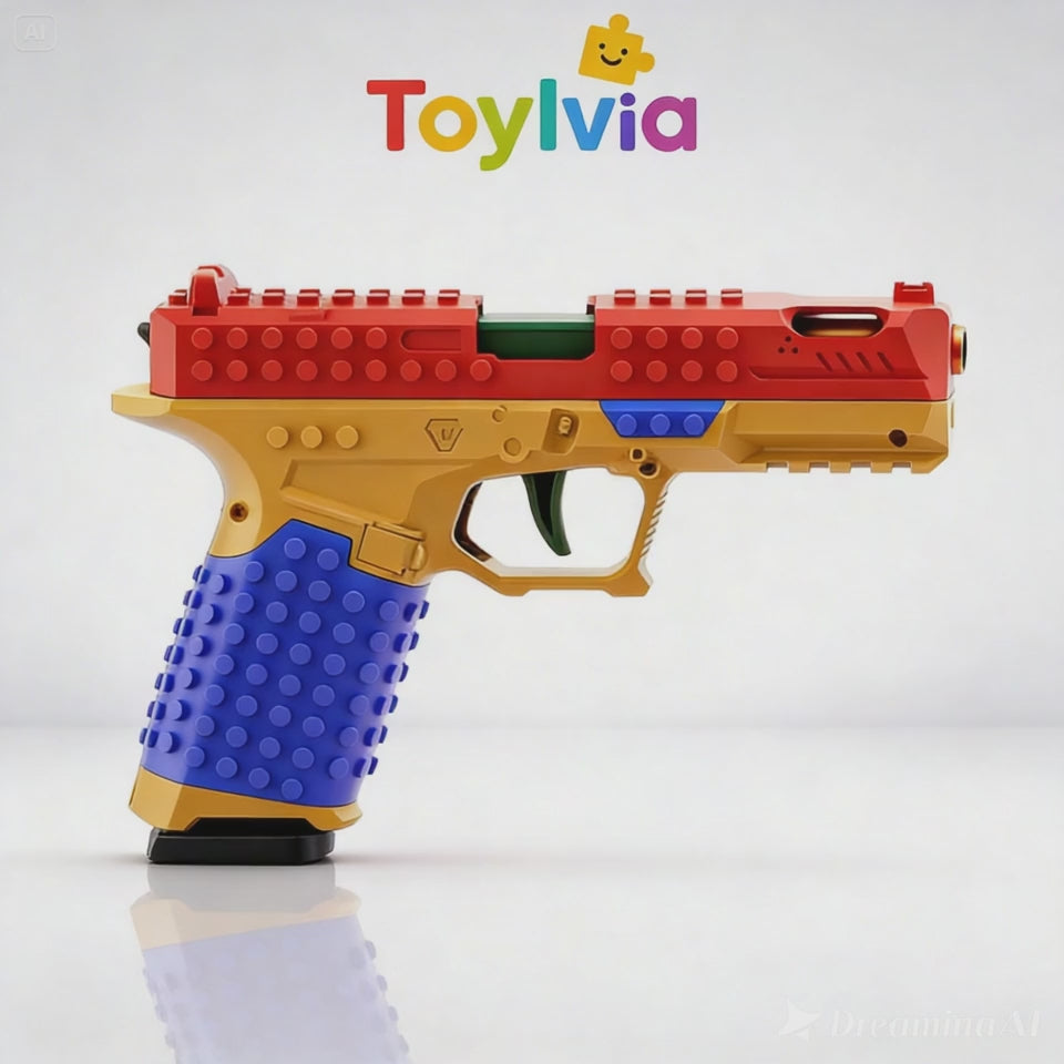 Video demonstration of the SIG17 interlocking brick toy gun featuring moving parts