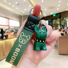 Punk French Bulldog Keychain - PU Leather Dog Bag & Car Keyring | Toylvia™