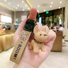 Punk French Bulldog Keychain - PU Leather Dog Bag & Car Keyring | Toylvia™