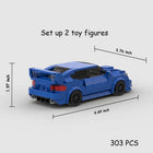 303PCS Blue Sports Car Building Blocks - DIY Racing Vehicle Model
