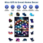 Radiant Tree of Life Wooden Jigsaw Puzzle Colorful Nature Art with Unique Animal Shaped Pieces