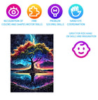 Radiant Tree of Life Wooden Jigsaw Puzzle Colorful Nature Art with Unique Animal Shaped Pieces