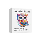 Rainbow Gemstone Owl Wooden Jigsaw Puzzle - High-Difficulty Adult Art Puzzle | Toylvia™
