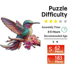 Rainbow Hummingbird Wooden Jigsaw Puzzle Unique Bird Shaped Art