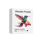 Rainbow Hummingbird Wooden Jigsaw Puzzle Unique Bird Shaped Art