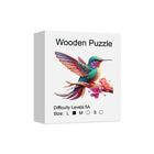 Rainbow Hummingbird Wooden Jigsaw Puzzle Unique Bird Shaped Art
