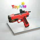 Raptor Manual Shell-Ejecting Soft Bullet Toy Gun - Red Pistol