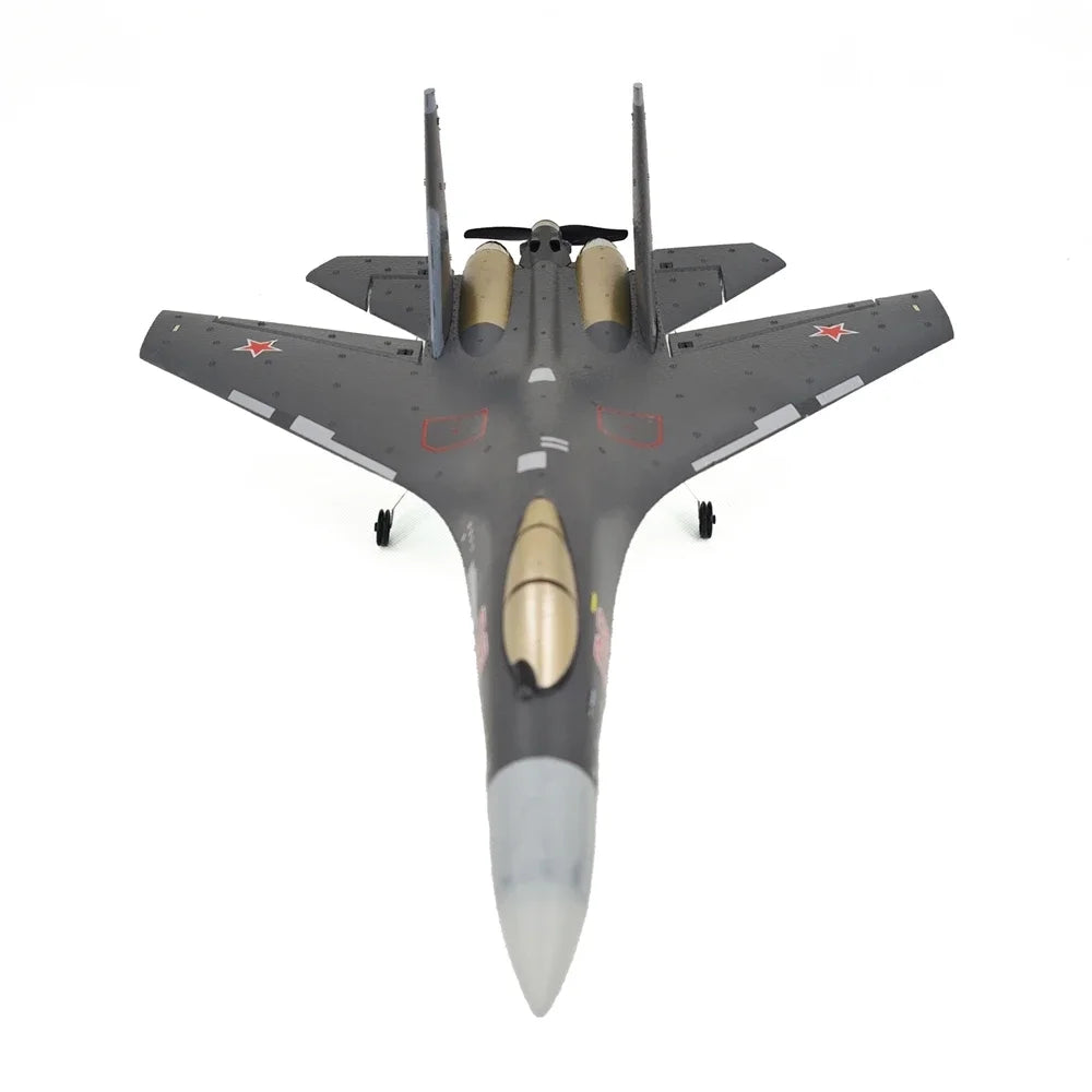 Detailed shot of the landing gear and wheels for runway-style takeoffs.