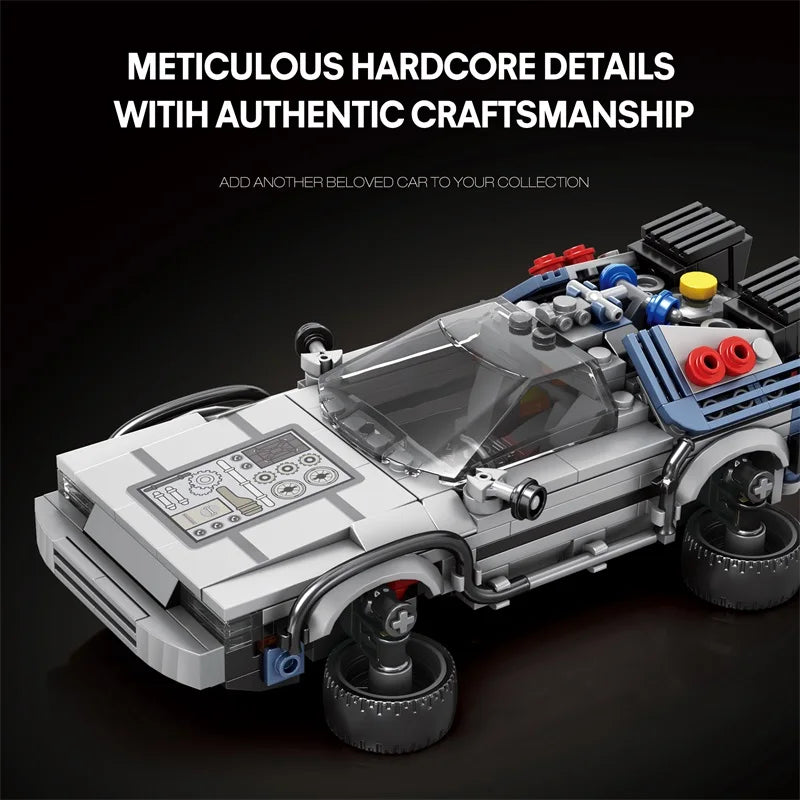 Toy car model with intricate details on a dark background